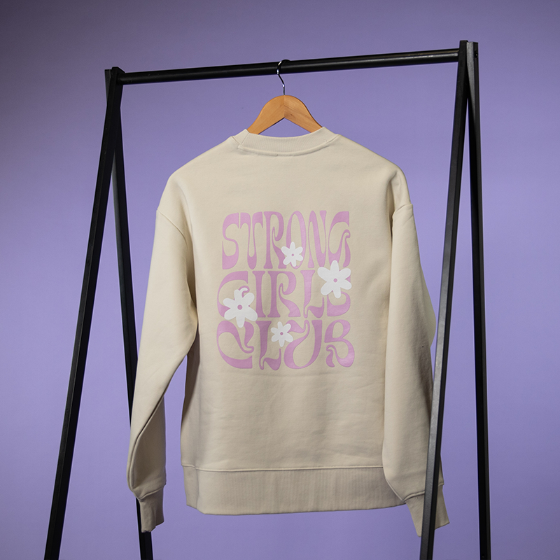 Sistas 22 Ecru Strong Girls Club Crewneck